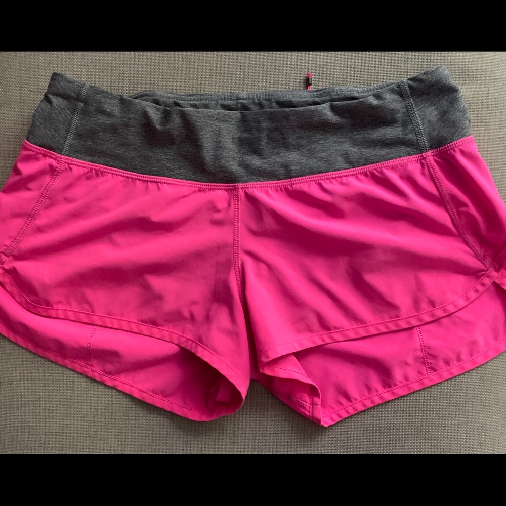 - Lululemon hot pink speed shorts